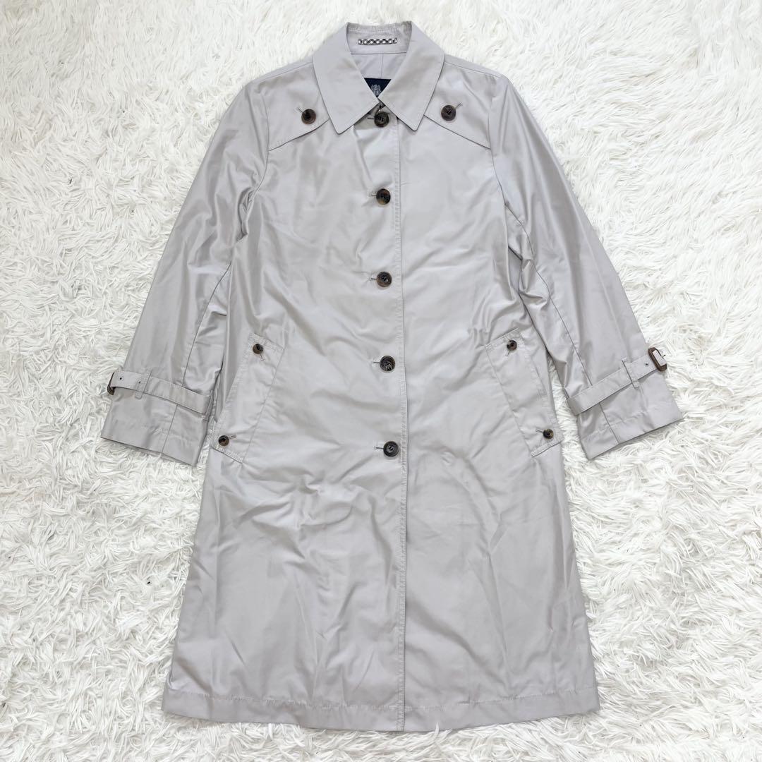 Aquascutum Trench Coat Asian fit L US size M Light Gray Authentic