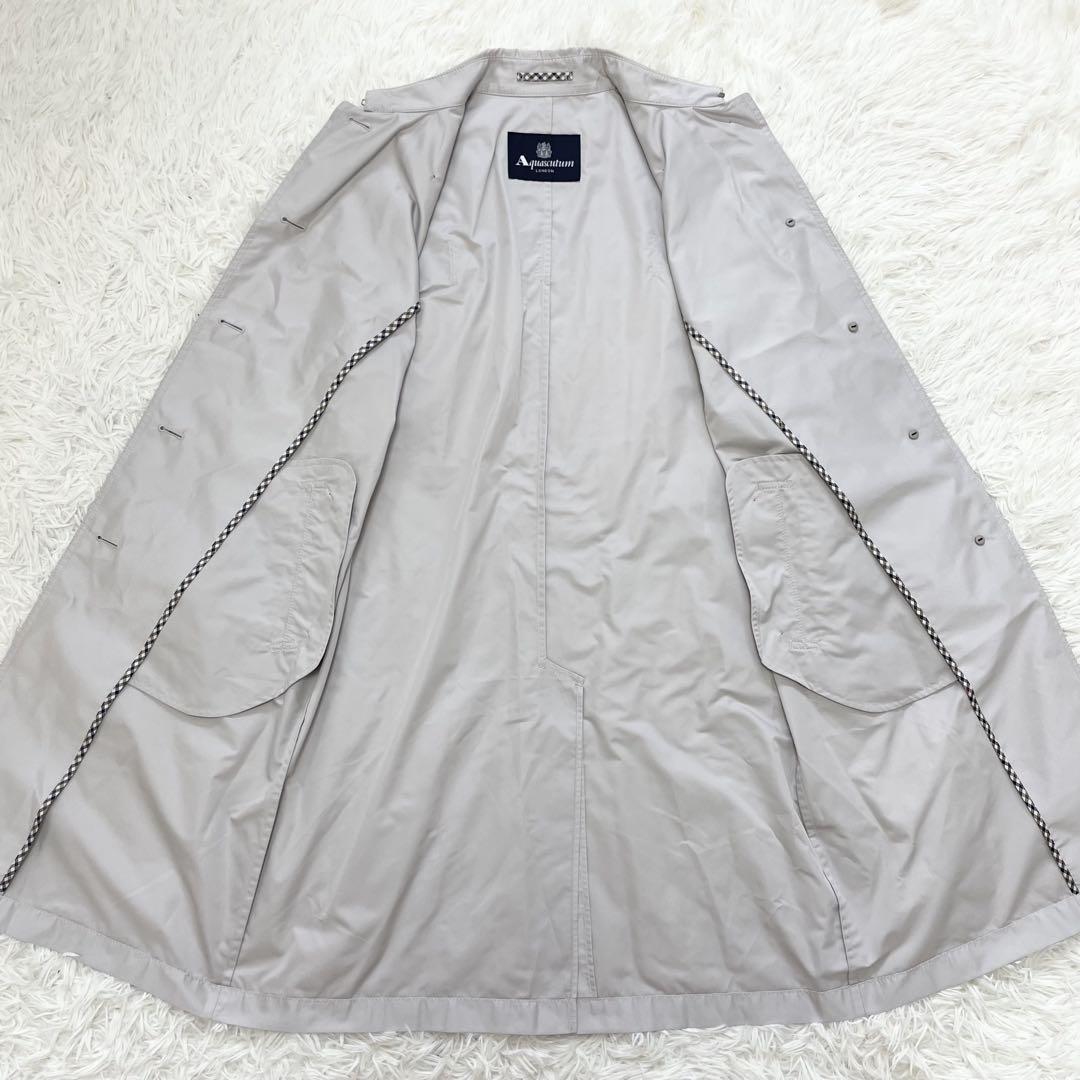 Aquascutum Trench Coat Asian fit L US size M Light Gray Authentic