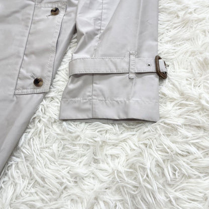 Aquascutum Trench Coat Asian fit L US size M Light Gray Authentic