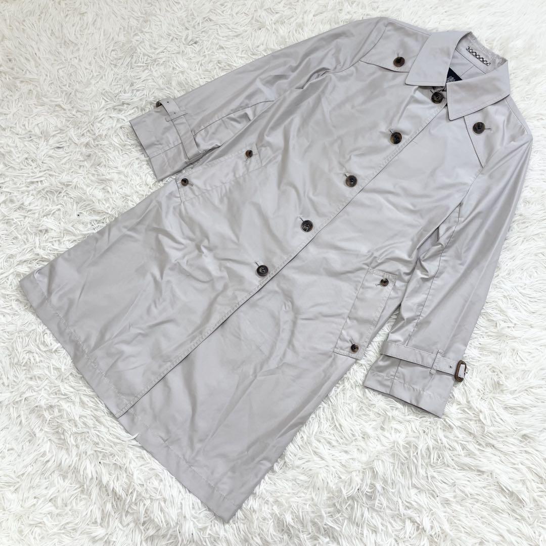 Aquascutum Trench Coat Asian fit L US size M Light Gray Authentic