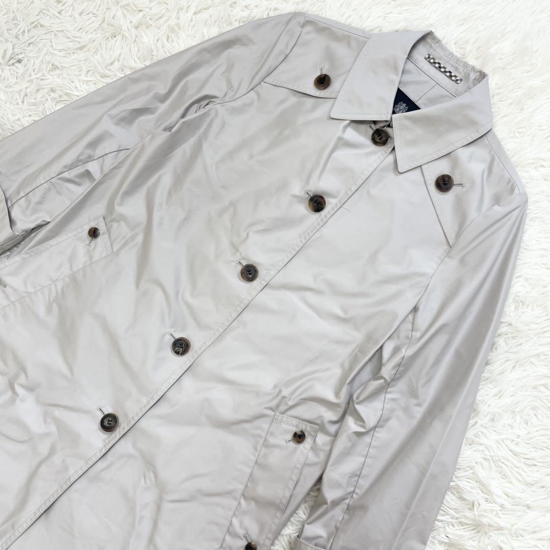 Aquascutum Trench Coat Asian fit L US size M Light Gray Authentic