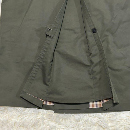 Aquascutum Trench Coat Club Check Asian fit S 36 US size XS Khaki Authentic