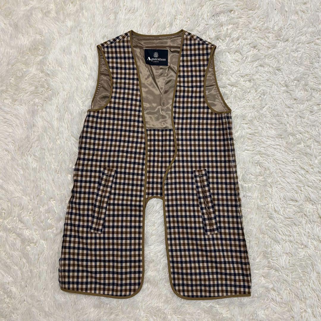 Aquascutum Trench Coat Club Check Asian fit S 36 US size XS Khaki Authentic