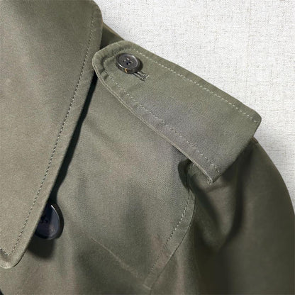 Aquascutum Trench Coat Club Check Asian fit S 36 US size XS Khaki Authentic