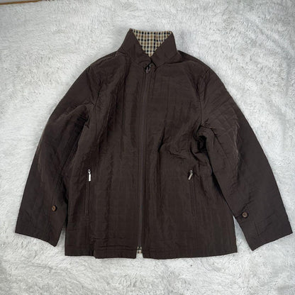 Aquascutum Trench Coat Club Check Asian fit XL US size L Brown Authentic