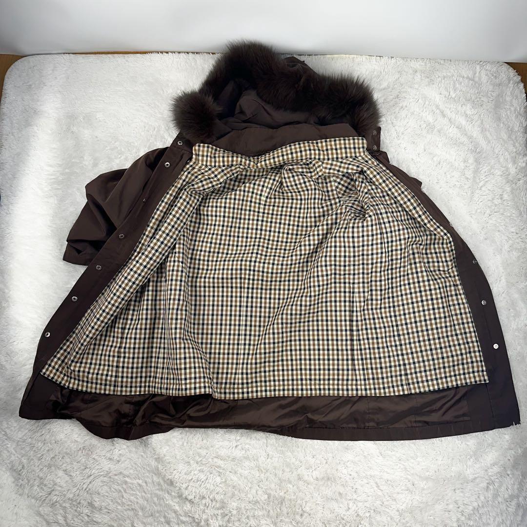 Aquascutum Trench Coat Club Check Asian fit XL US size L Brown Authentic