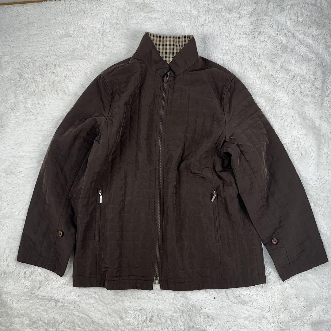 Aquascutum Trench Coat Club Check Asian fit XL US size L Brown Authentic
