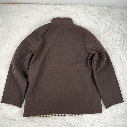 Aquascutum Trench Coat Club Check Asian fit XL US size L Brown Authentic