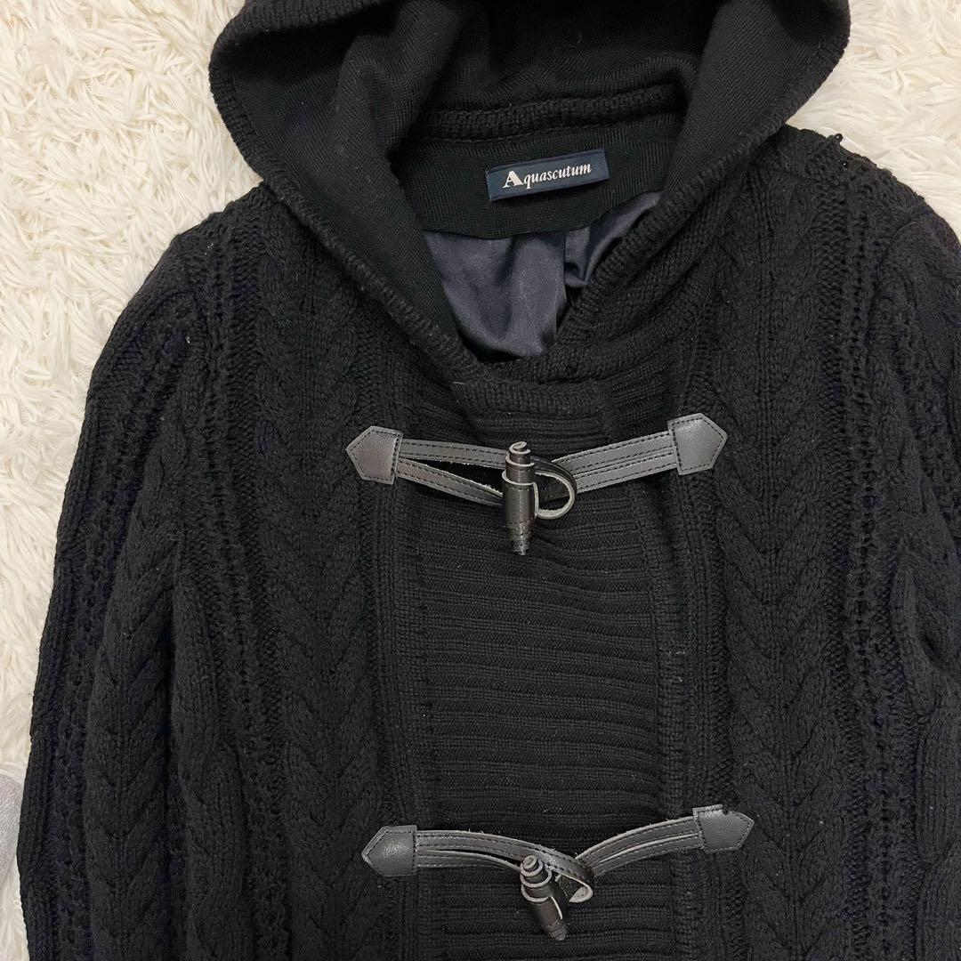 Aquascutum Duffle Coat Asian fit M US size S Black Authentic