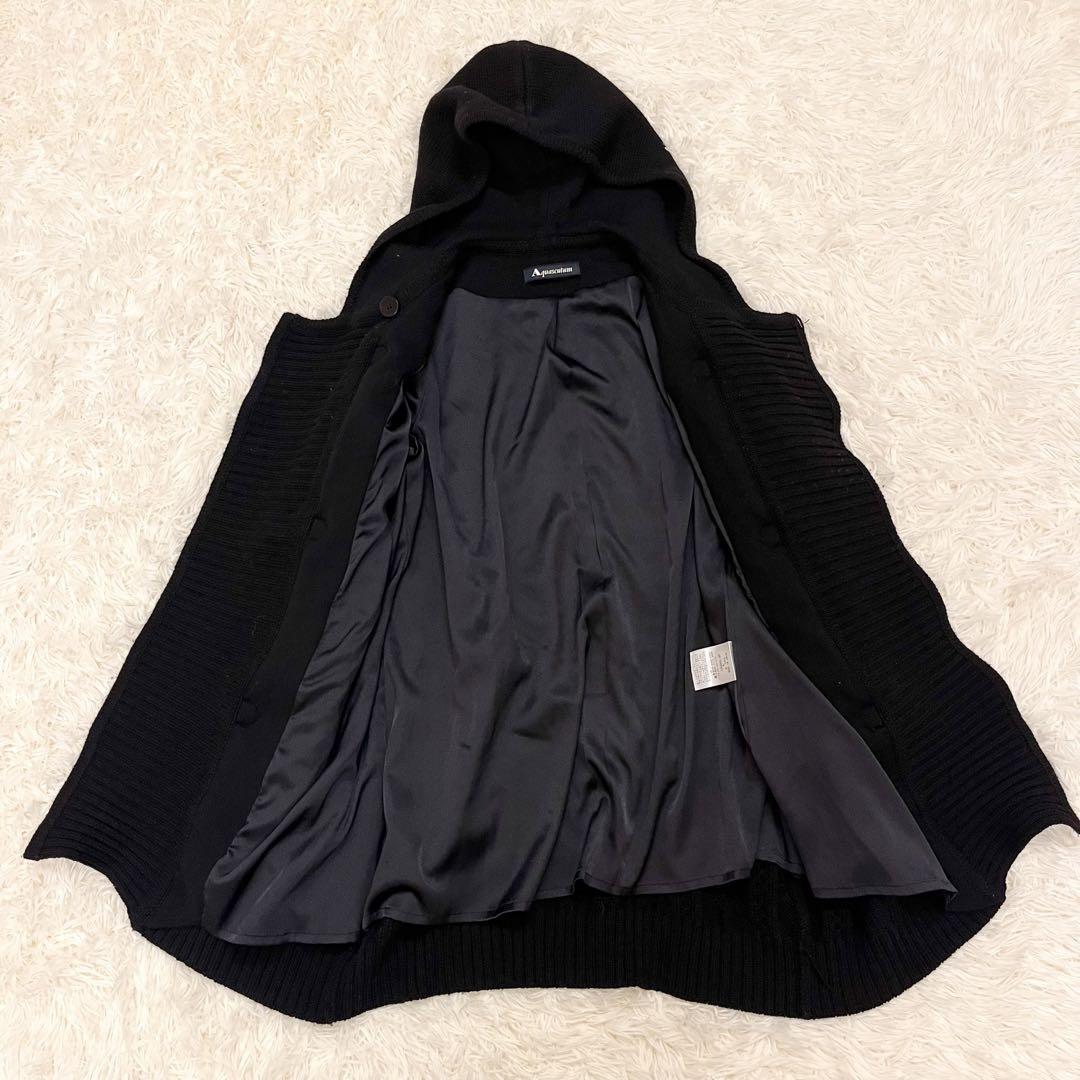 Aquascutum Duffle Coat Asian fit M US size S Black Authentic