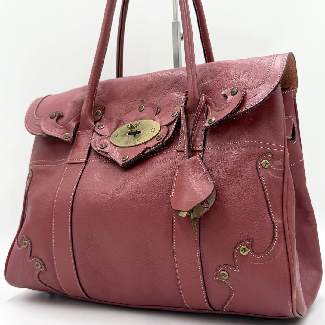 MULBERRY Hand Bag Tote Purse Bayswater Leather Pink Authentic