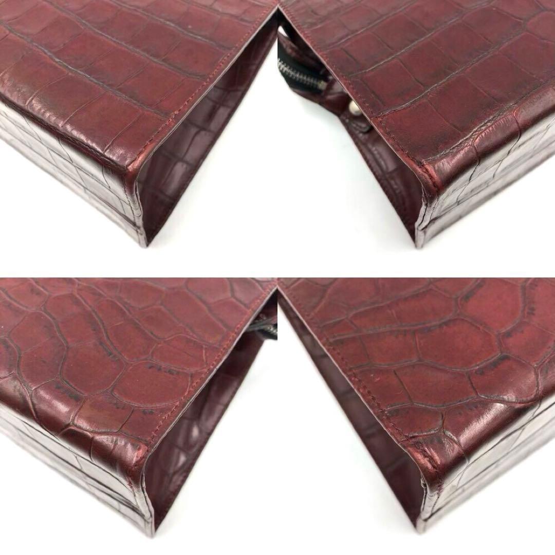 MULBERRY Hand Bag Tote Purse Leather Wine Red Authentic