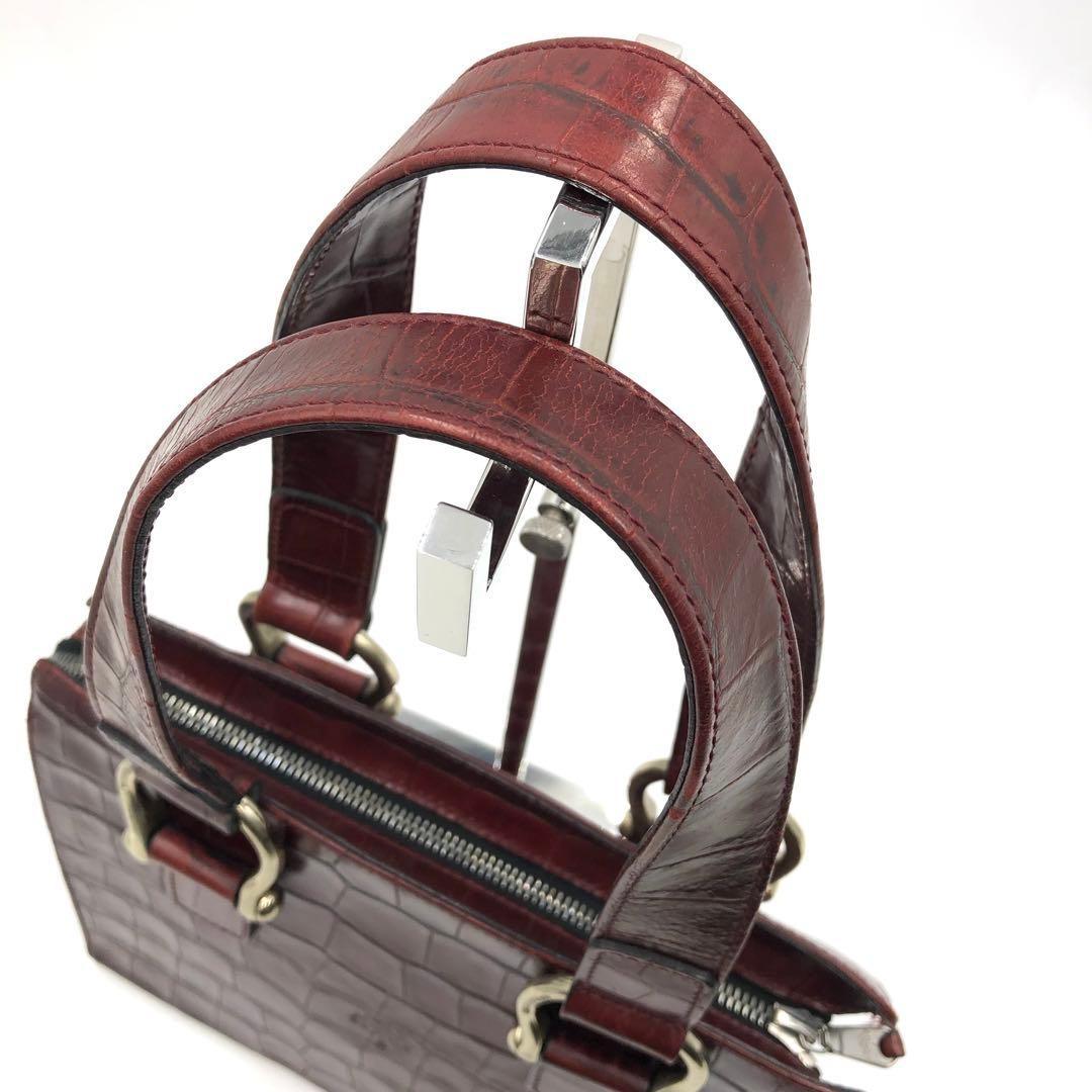 MULBERRY Hand Bag Tote Purse Leather Wine Red Authentic