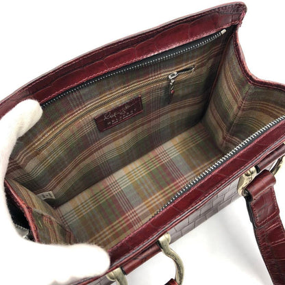 MULBERRY Hand Bag Tote Purse Leather Wine Red Authentic