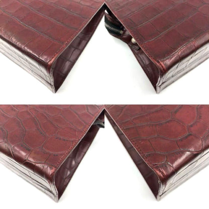 MULBERRY Hand Bag Tote Purse Leather Wine Red Authentic