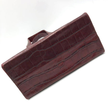 MULBERRY Hand Bag Tote Purse Leather Wine Red Authentic