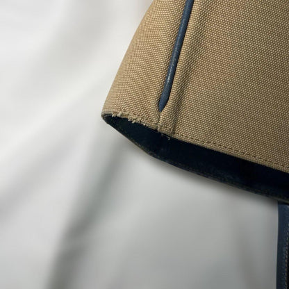 PRADA Hand Bag Tote Purse Logo Beige Blue Authentic