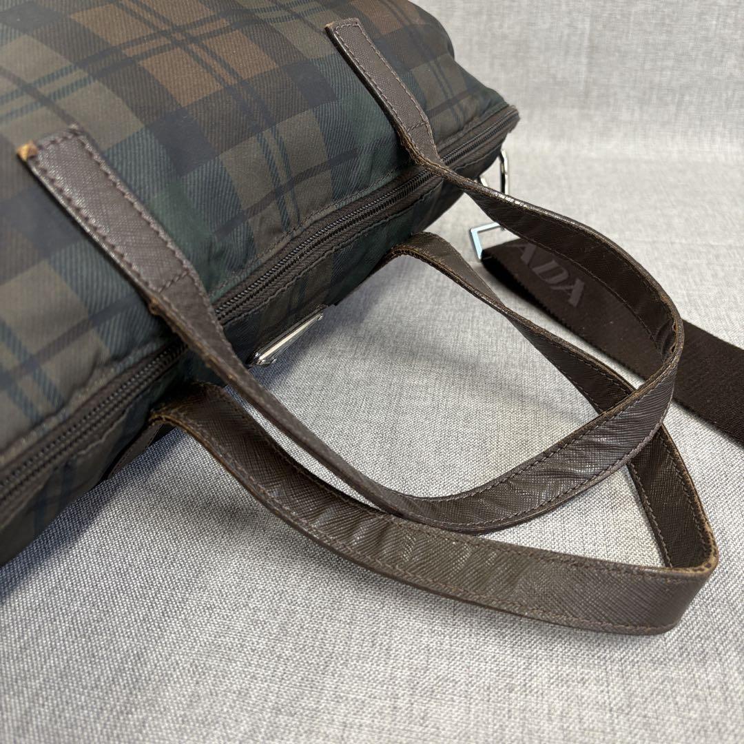 PRADA Hand Shoulder Bag Tote Purse 2way Logo Nylon Multicolor Authentic