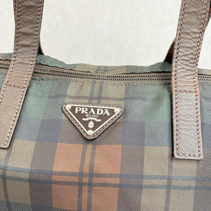 PRADA Hand Shoulder Bag Tote Purse 2way Logo Nylon Multicolor Authentic