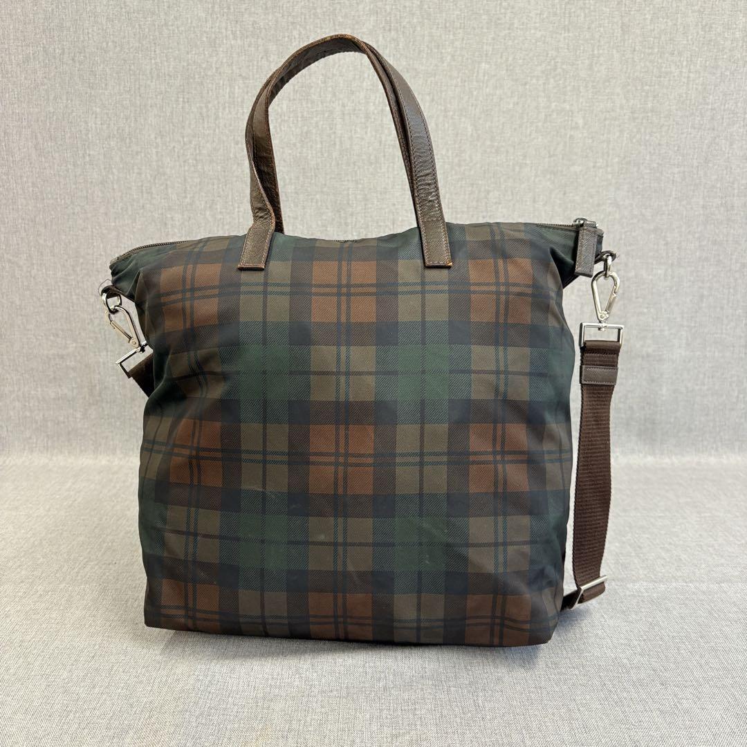 PRADA Hand Shoulder Bag Tote Purse 2way Logo Nylon Multicolor Authentic