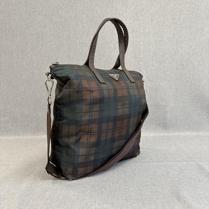 PRADA Hand Shoulder Bag Tote Purse 2way Logo Nylon Multicolor Authentic