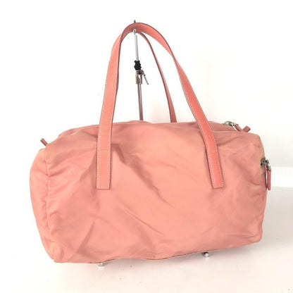 PRADA Hand Bag Tote Purse Logo Nylon Pink Authentic