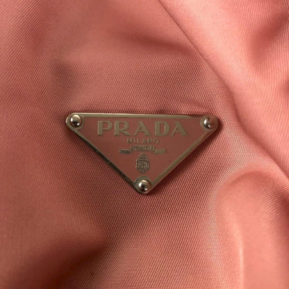 PRADA Hand Bag Tote Purse Logo Nylon Pink Authentic