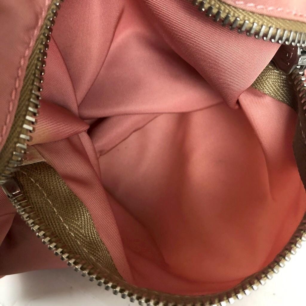 PRADA Hand Bag Tote Purse Logo Nylon Pink Authentic