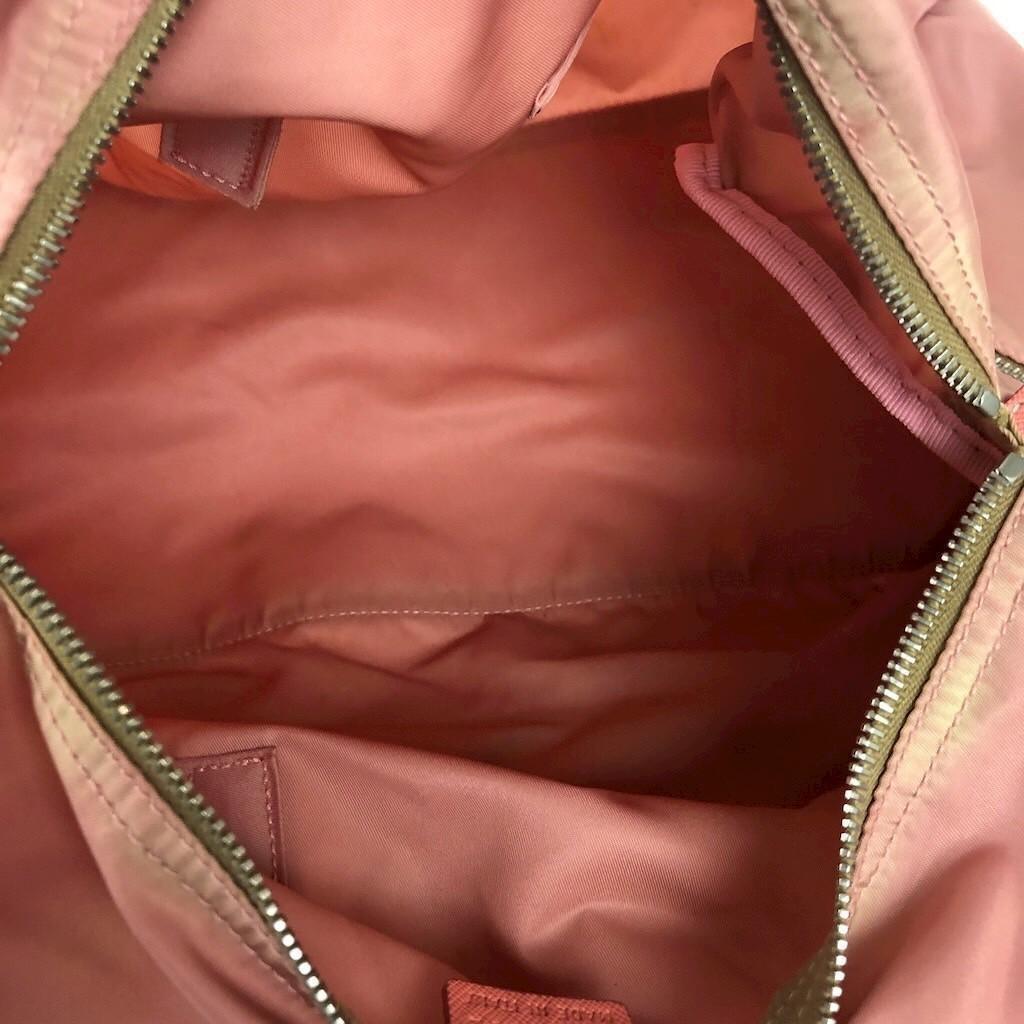PRADA Hand Bag Tote Purse Logo Nylon Pink Authentic