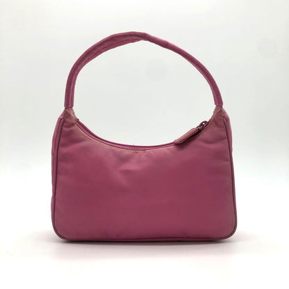 PRADA Accessory Pouch Hand Pouch Logo Nylon Pink Authentic