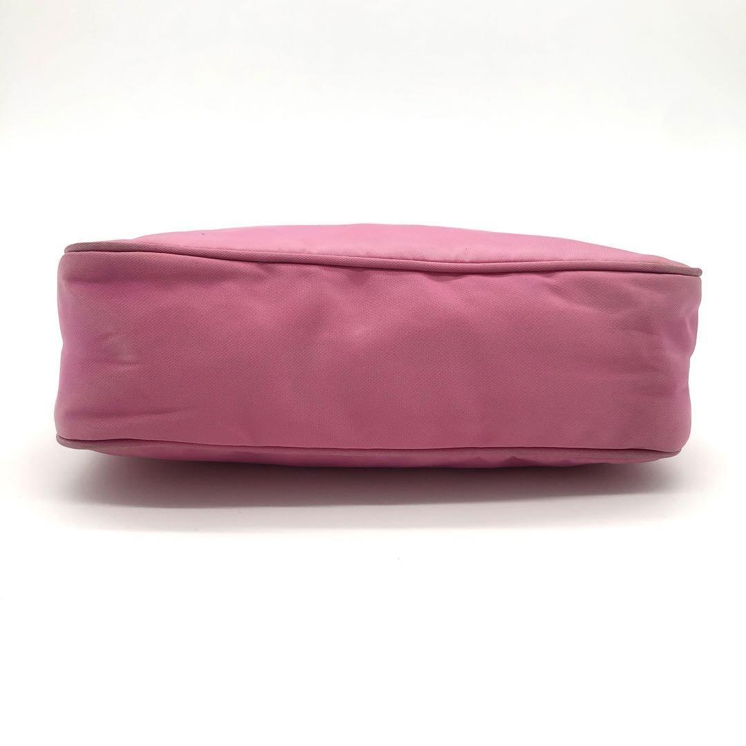 PRADA Accessory Pouch Hand Pouch Logo Nylon Pink Authentic