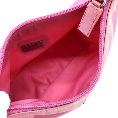 PRADA Accessory Pouch Hand Pouch Logo Nylon Pink Authentic