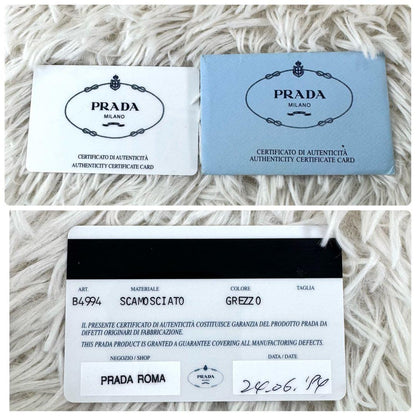 PRADA Backpack Suede Beige Authentic