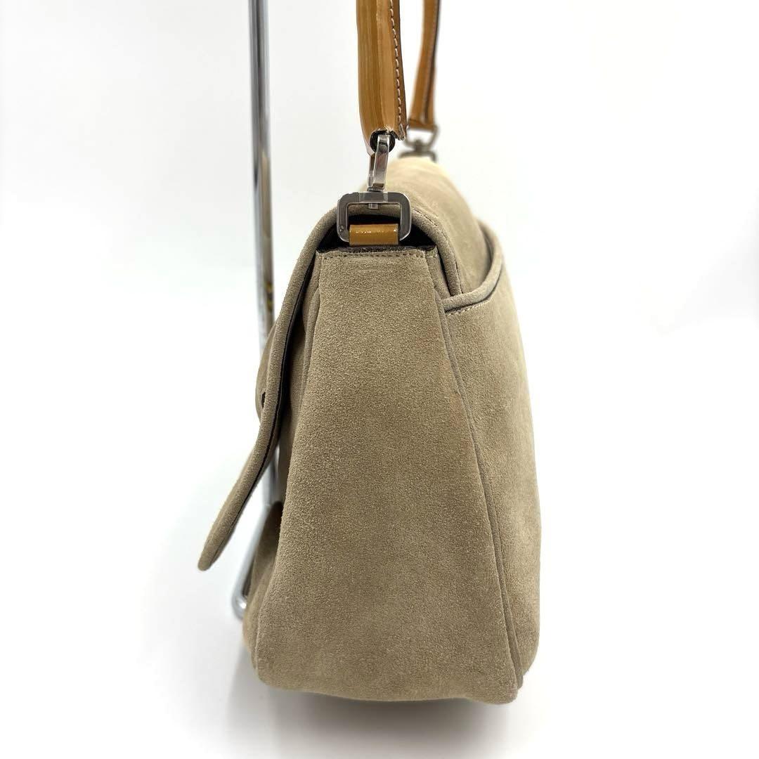 PRADA Shoulder Bag Purse Logo Suede Leather Authentic