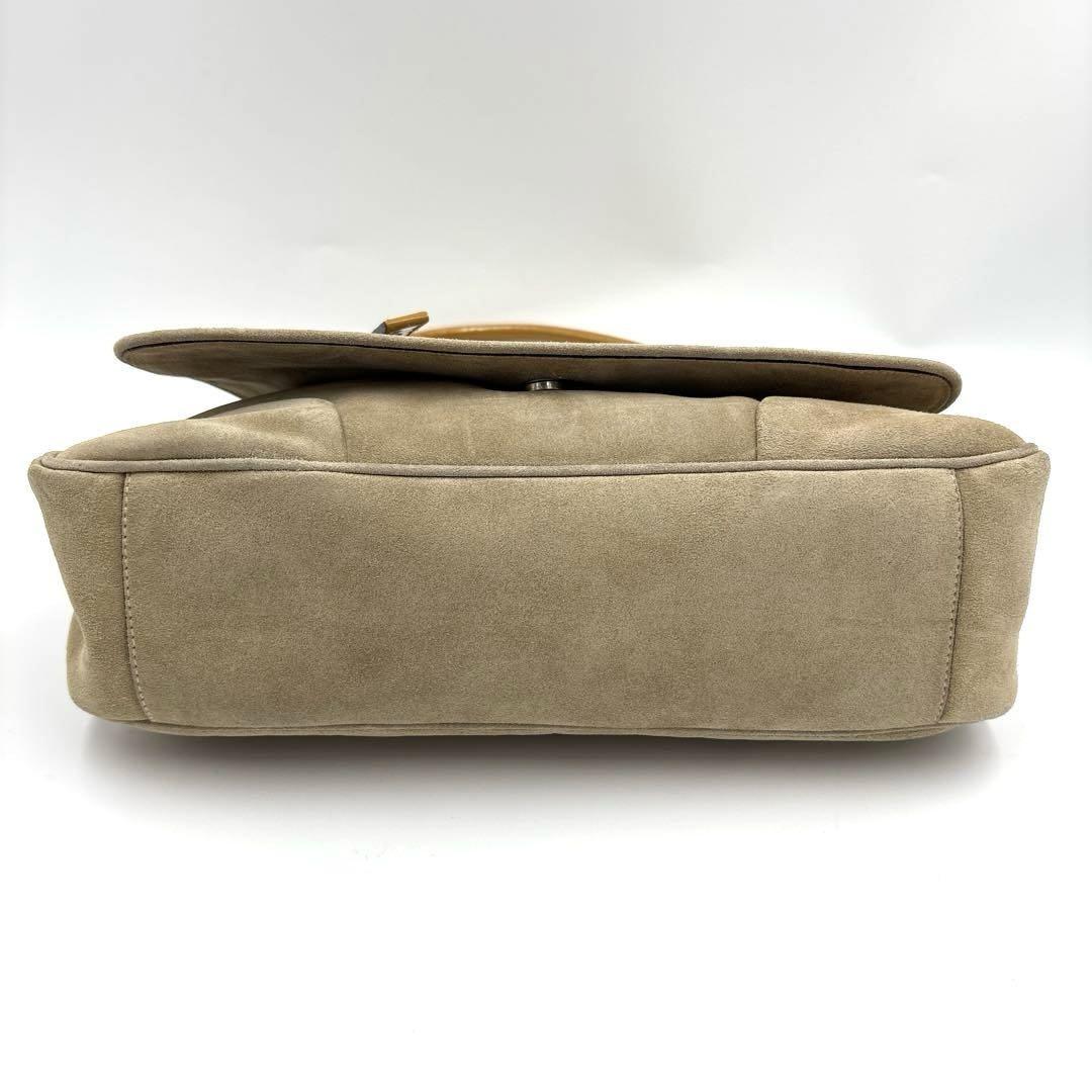 PRADA Shoulder Bag Purse Logo Suede Leather Authentic