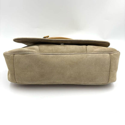 PRADA Shoulder Bag Purse Logo Suede Leather Authentic