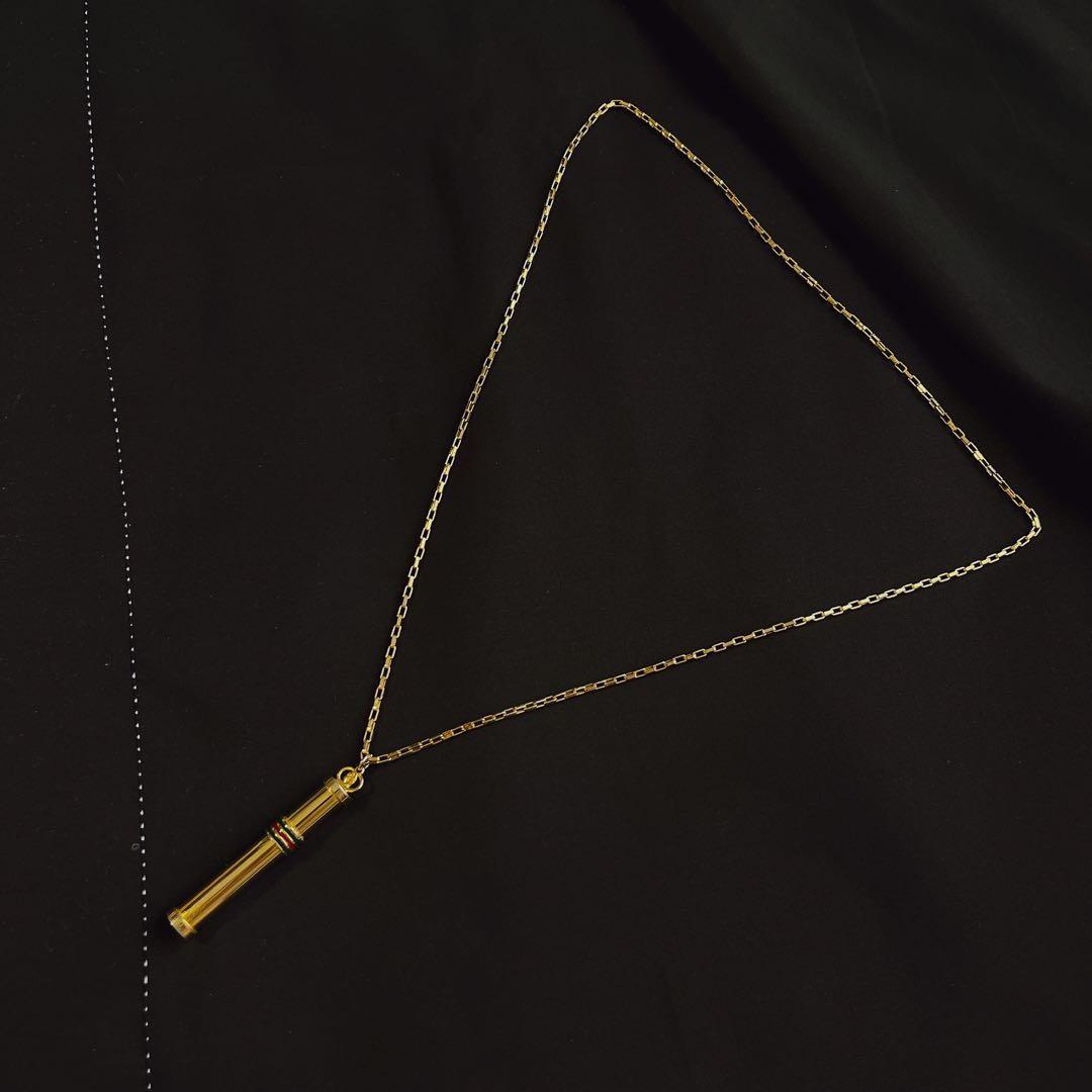 GUCCI Necklace Pendant Sherry Line Perfume Bottle Gold Women Accessory Authentic