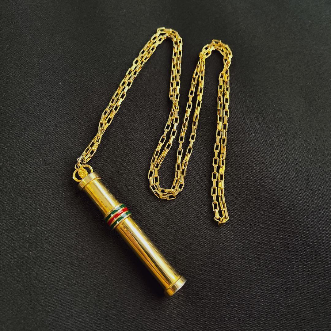 GUCCI Necklace Pendant Sherry Line Perfume Bottle Gold Women Accessory Authentic