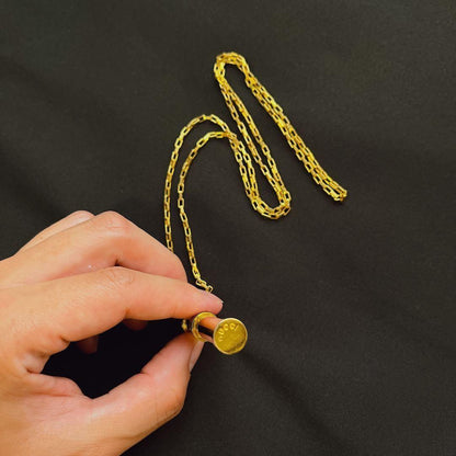 GUCCI Necklace Pendant Sherry Line Perfume Bottle Gold Women Accessory Authentic