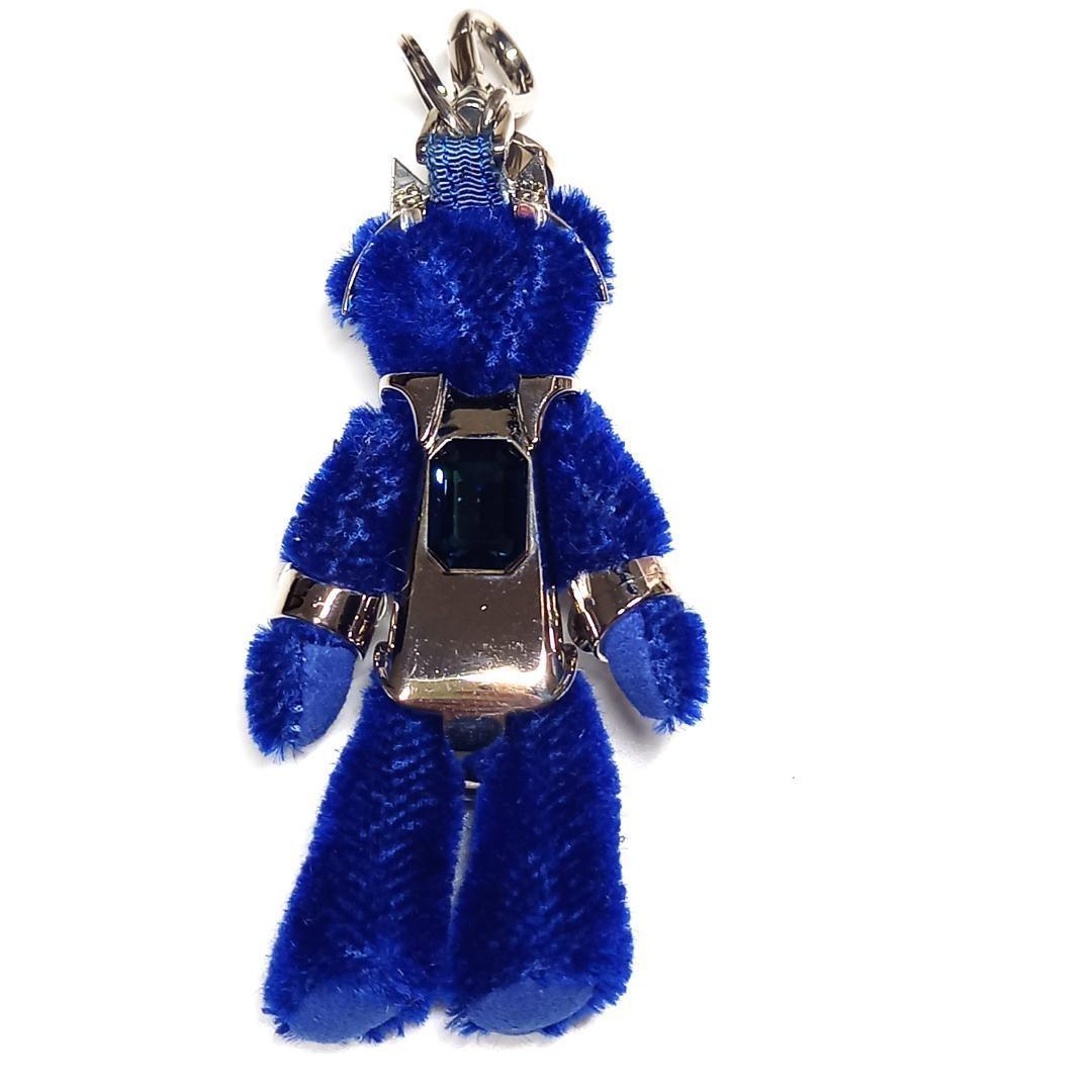 PRADA Key Ring Keychain Bag Charm Bear Blue Authentic