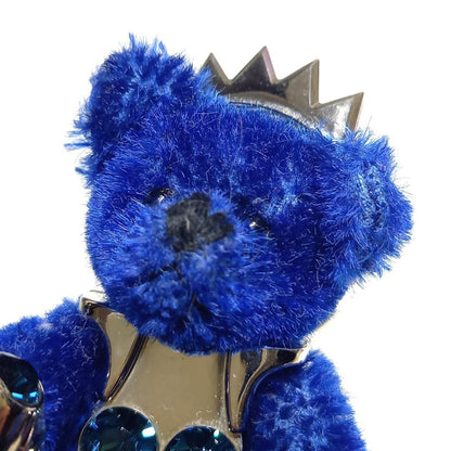 PRADA Key Ring Keychain Bag Charm Bear Blue Authentic