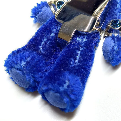 PRADA Key Ring Keychain Bag Charm Bear Blue Authentic