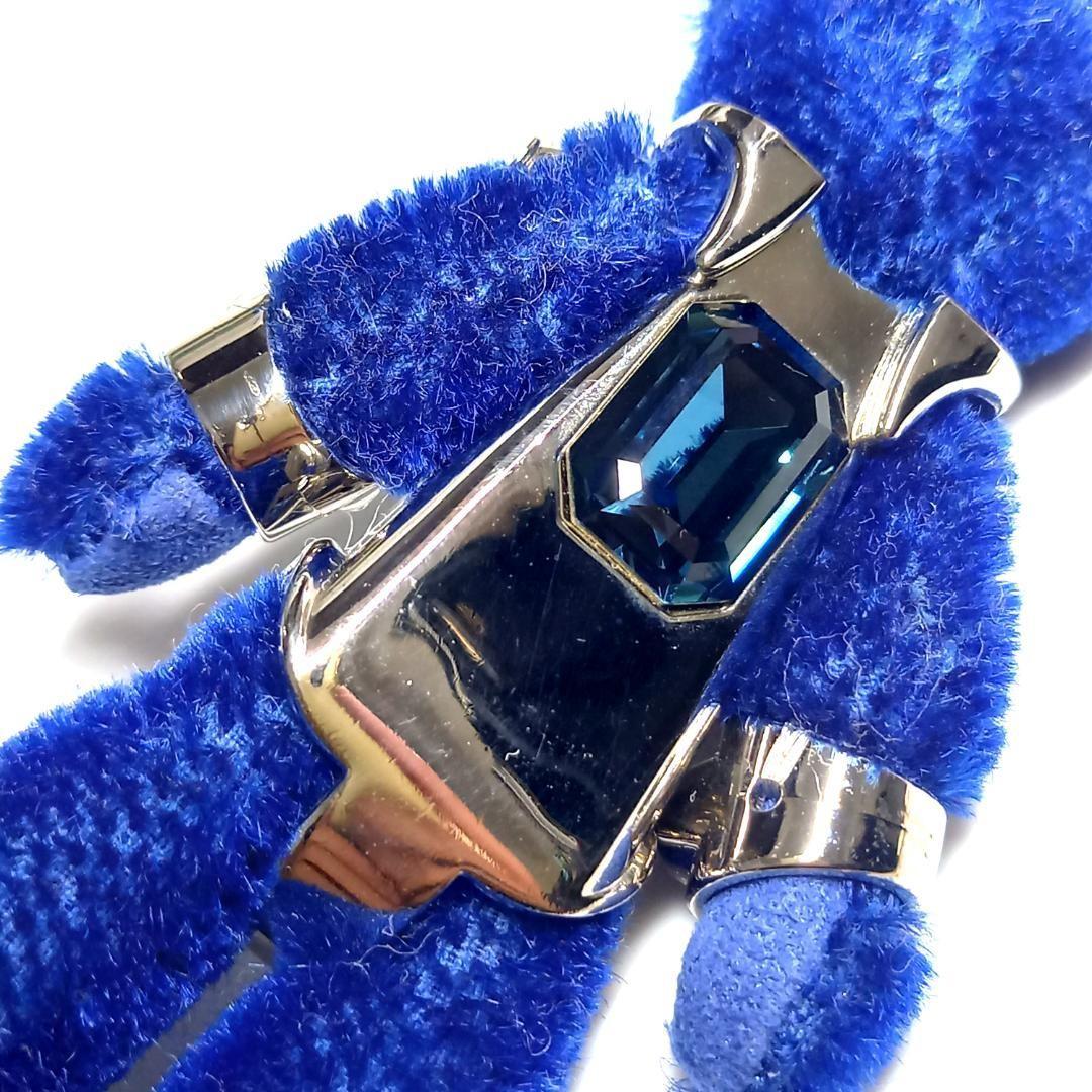 PRADA Key Ring Keychain Bag Charm Bear Blue Authentic