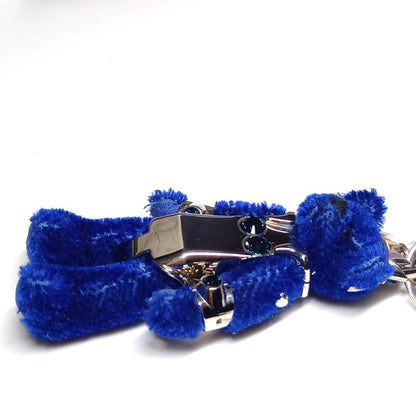 PRADA Key Ring Keychain Bag Charm Bear Blue Authentic