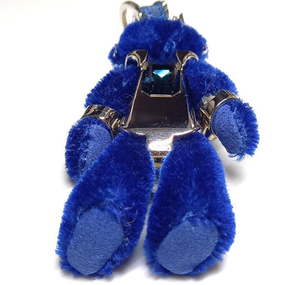 PRADA Key Ring Keychain Bag Charm Bear Blue Authentic
