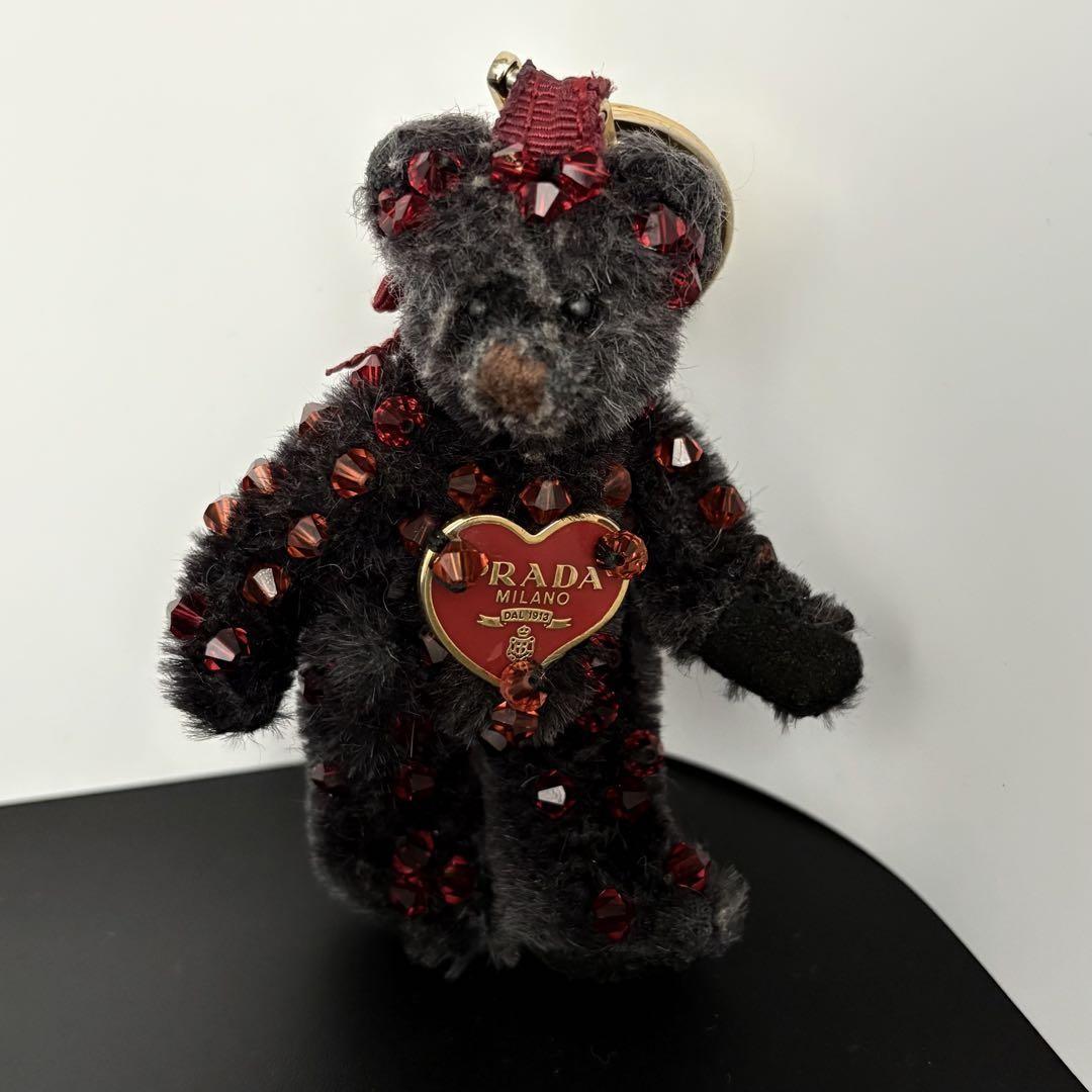 PRADA Key Ring Keychain Bag Charm Bear NERO Black Authentic