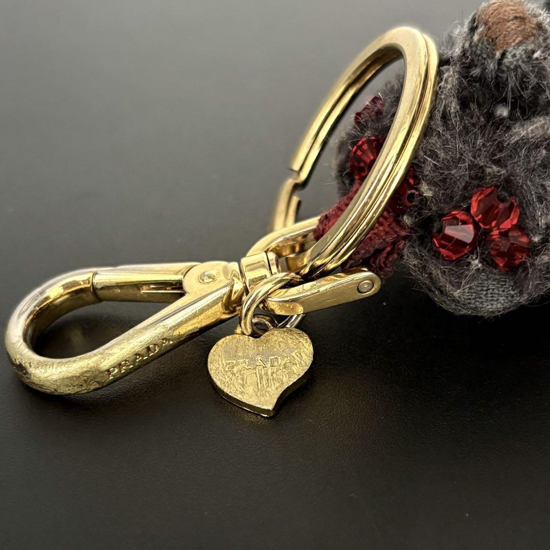 PRADA Key Ring Keychain Bag Charm Bear NERO Black Authentic