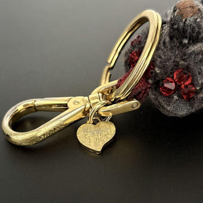 PRADA Key Ring Keychain Bag Charm Bear NERO Black Authentic