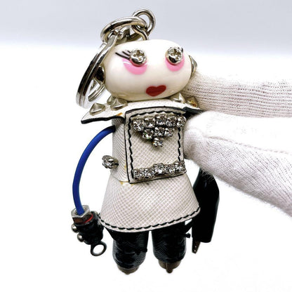 PRADA Key Ring Keychain Bag Charm Nancy Robot White Authentic