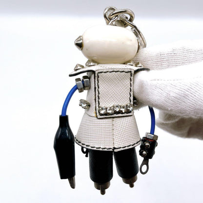 PRADA Key Ring Keychain Bag Charm Nancy Robot White Authentic